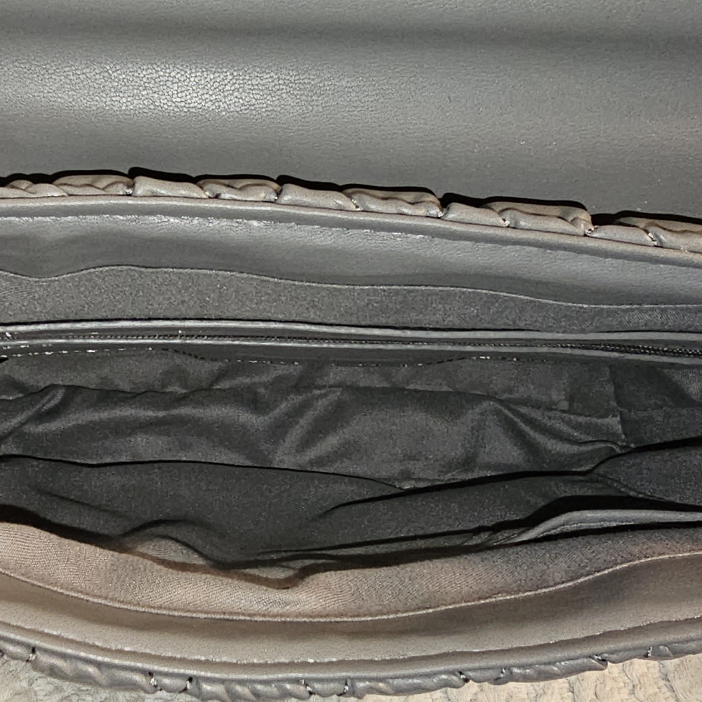 Badgley Mischka Quilted Vegan Leather Shoulder Bag - Gray - Picture 11 of 15